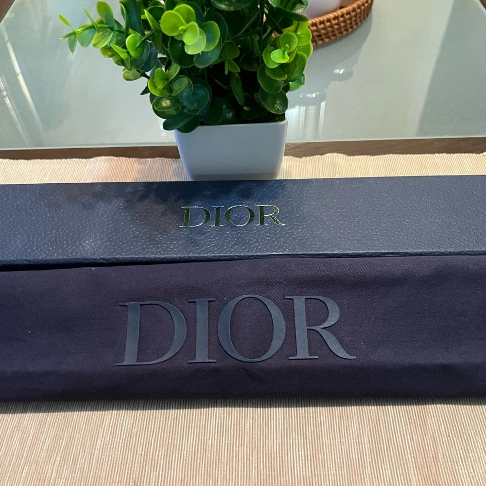 Dior Navy Box and Black Pouch Set